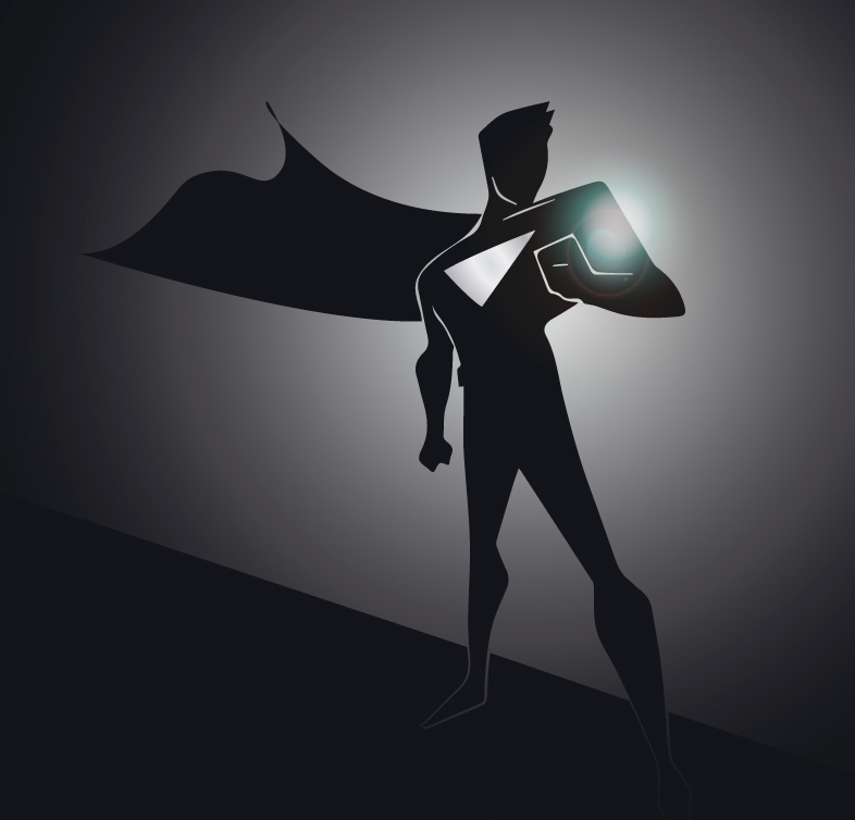 Creative Superman silhouette vector material
