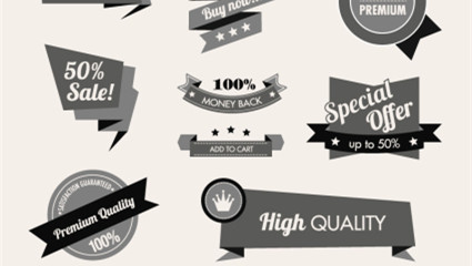 Gray high quality promotional tag vector material