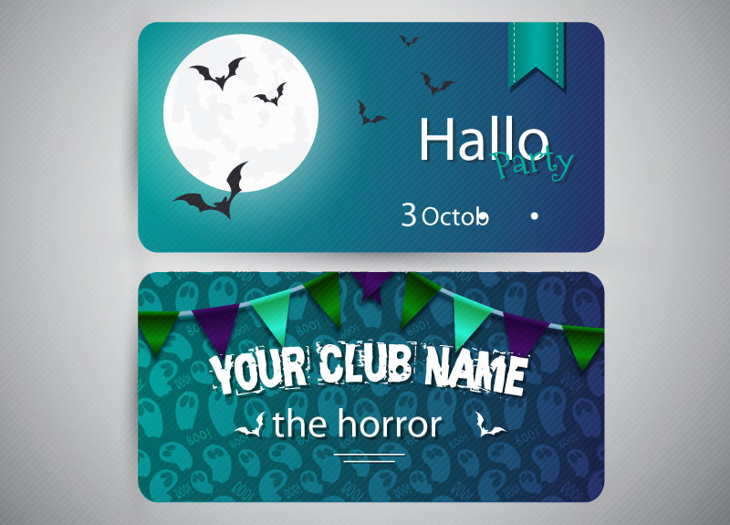 Creative Halloween party card vector material