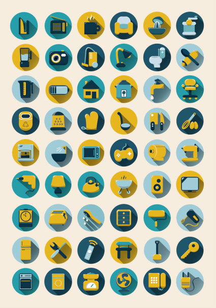 54 paragraph household goods icon vector material
