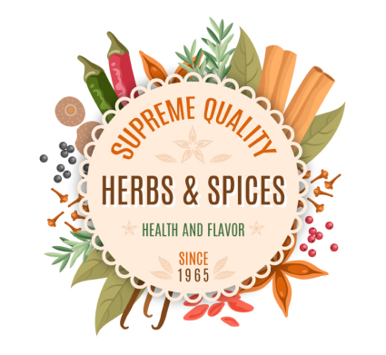 Creative spice decorative label Vector
