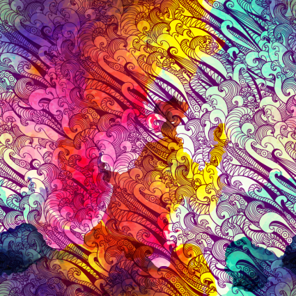 Waves background color pattern vector material
