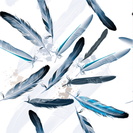 Design vector diagram of water painted feathers