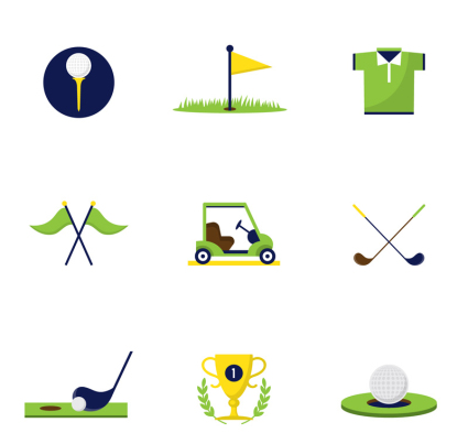 9 Creative golf icon vector material