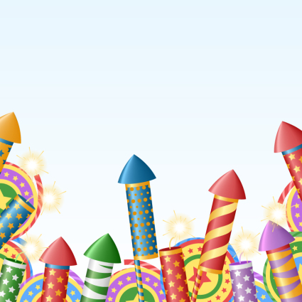 Color festival fireworks rocket vector material