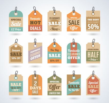 15 Creative discount tag vector material