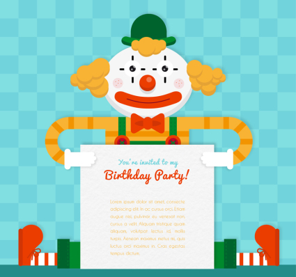 Creative Clown Birthday Party poster vector