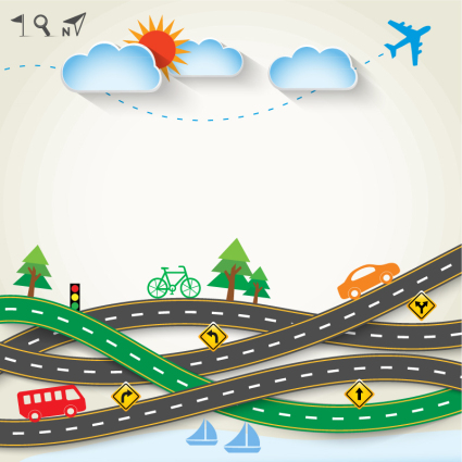 Creative highway tourism clip art vector