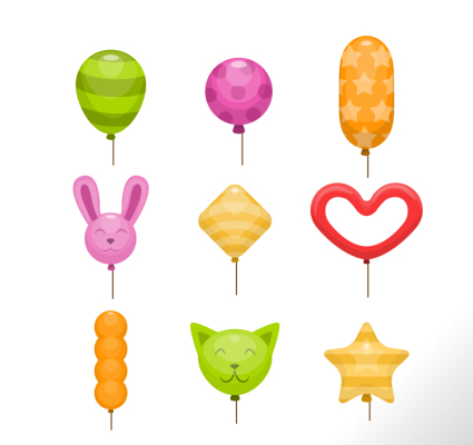 9 payment color balloon vector material