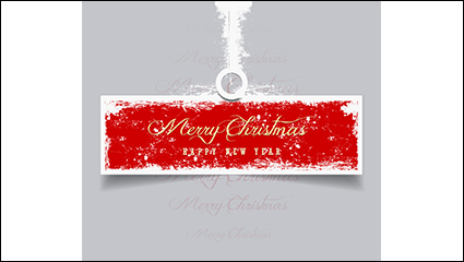 Creative Christmas red tag vector material