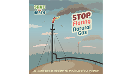 Ban on burning natural gas public service poster vector material