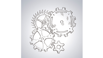 Hand-painted gear set design vector material