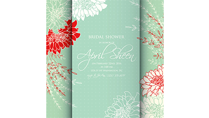 Creative floral bridal shower invitation card vector