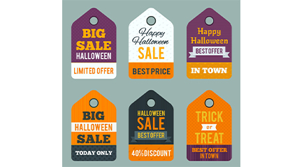 6 Halloween promotional tag vector material