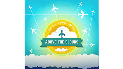 Creative aircraft label background vector