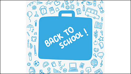 Blue back to school season poster vector material