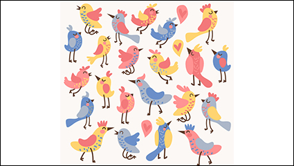 Cartoon bird seamless background vector material