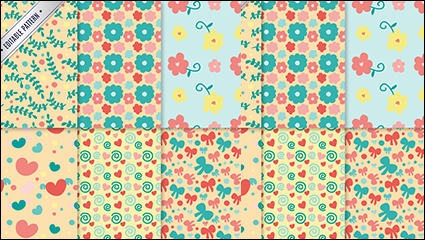 6 cartoon pattern seamless background vector material