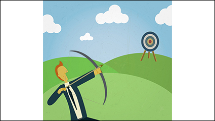 Archery creative business man illustrator vector material