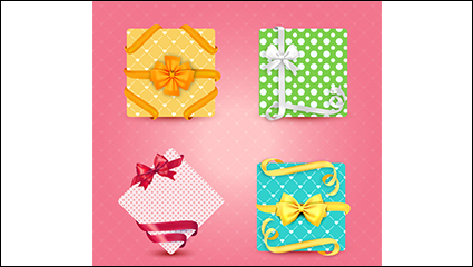 4 fresh packaging boxes vector material