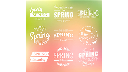 9 Hello Spring WordArt vector