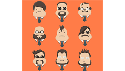 9 pear-shaped face business man picture vector material