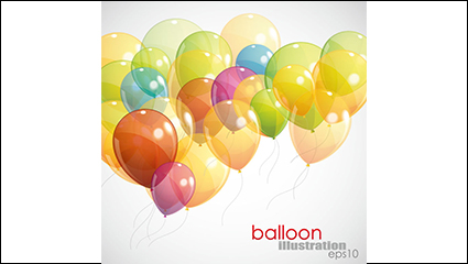 Colorful balloons light background vector material