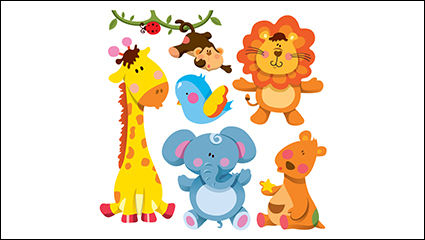 7 of cute cartoon animals vector material