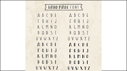 Hand-painted letters Vector material design