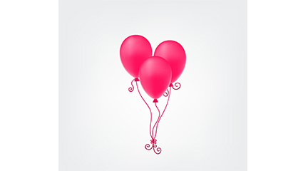 Pink balloon beam vector material