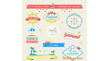 10 paragraph summer holiday label Vector
