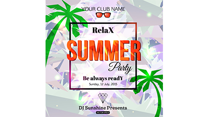 Fashion summer party poster vector map