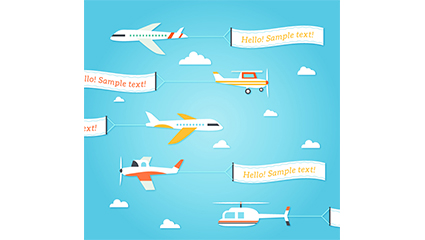 5 pull banners aircraft design vector