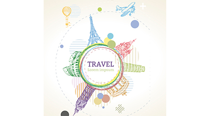 Painted World Travel tag vector material