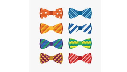 8 color bow tie Vector material