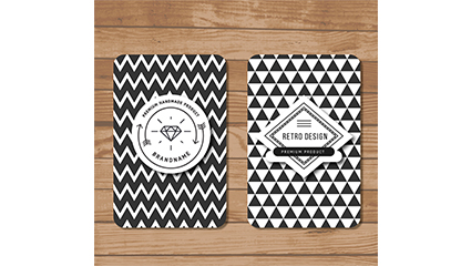2 black and white pattern cards vector material