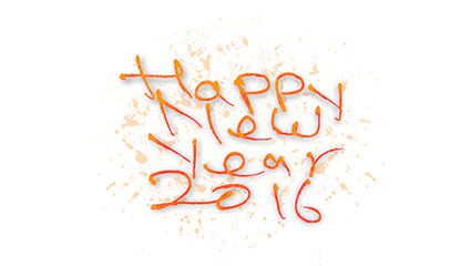 Happy New Year 2016 handwritten WordArt vector material