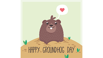 Groundhog Day greeting cards vector material cute
