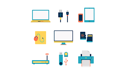 9 electronics icon vector material