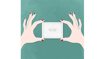 Hand woman with a card vector material