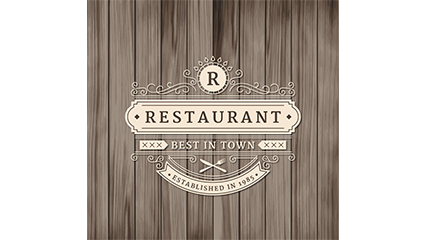 Retro restaurant logo design vector material