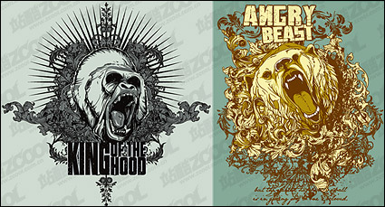 Head of animal theme t-shirt design