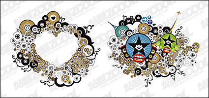 Round the theme of elements of the trend vector material