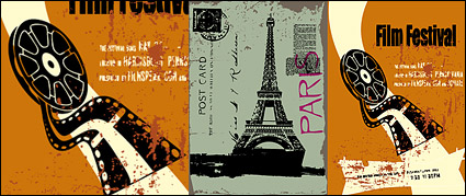 retro vector style poster material