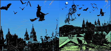 Vector material Halloween night