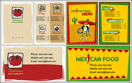VI restaurant simple template vector material