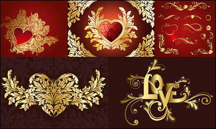 Continental patterns of love series vector material