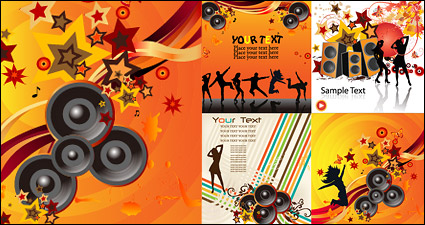 The trend of music vector background material