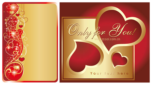 Gold heart-shaped pattern 