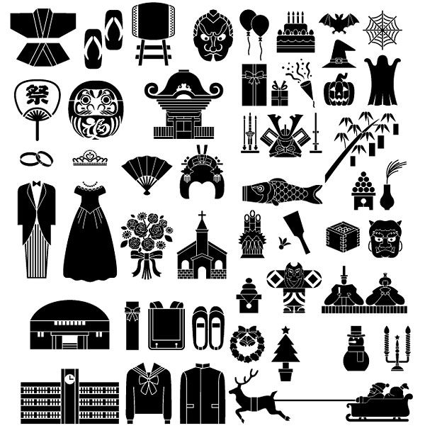 Japanese clothes, hair, face, birthday cake 